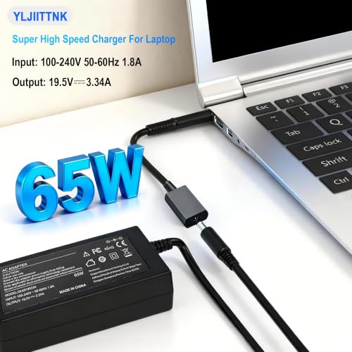 65W 45W la65ns2-01 Laptop Charger Compatible with Dell Inspiron 16 13 14 15 17 3000 5000 7000 Series 2-in-1 Series 1545 3558 3181 5100 5535 5559 5567 XPS 9350 9360 Laptop Power 4.5 * 3.0&7.4 * 5.0