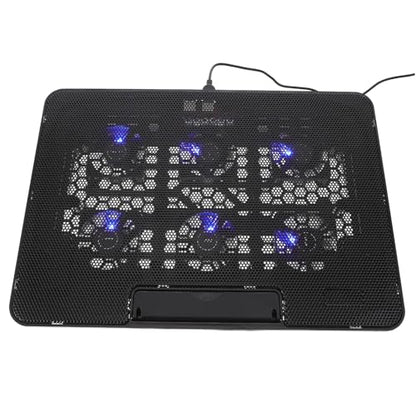 Laptop Cooling Pad with 6 Quiet Fans 15.6 Inch Adjustable Laptop Cooler Stand for Gaming and Work Black Cooling Base