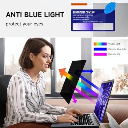 Mamol Laptop Privacy Screen 16 Inch, Compatible with Lenovo, HP, Dell, Acer, Asus, Thinkpad, Envy, Xps - 16:9 Aspect, Anti Blue Light Glare, Removable Privacy Shield, Anti-Scratch Screen Protector - size: 16'' Privacy Screen (16:9)
