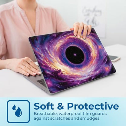 Reusable Universal Laptop Skin Sticker, Cut to Fit for 11.6–15.6 Inch Laptops, Waterproof Protective Film, No-Residue - Galaxy Black Hole - color: Galaxy Black Hole