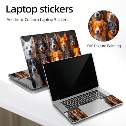 Universal Laptop Skin Sticker Decal, 12"-15.6" Aesthetic Vinyl Wrap, Group Dogs Collage Waterproof Notebook Cover Art Protector for MacBook HP Dell Lenovo, Fits 13" 14" 15" 15.6" - color: Group Dogs Collage