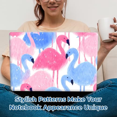 Reusable Universal Laptop Skin Sticker, Cut to Fit for 11.6–15.6 Inch Laptops, Waterproof Protective Film, No-Residue - Pastel Flamingo - color: Pastel Flamingo