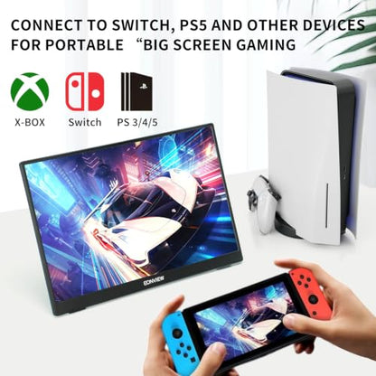 Portable Monitor, 14 Inch, 1200P IPS Display, Zero Frame, USB-C and HDMI, for Laptop, PC, Mac, PS, Xbox, Nintendo Switch - size: 14 Inch