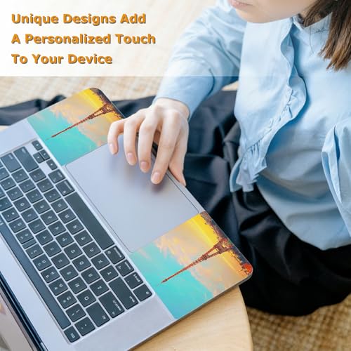 Universal Laptop Skin Sticker with 2 Wrist Pad Decals, 3-Piece Removable Vinyl Laptop Cover, Paris Tower Waterproof Anti-Scratch, Easy-Trim Fit for 13.3" 14" 15.6" Laptops - color: Paris Tower