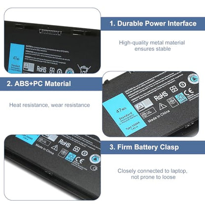 LQM E7440 Laptop Battery Replacement for Dell Latitude 14 7000 | E7450 E7440 E7420 Series PFXCR 34GKR F38HT G95J5 0G95J5 3RNFD G0G2M T19VW V8XN3 909H5 0909H5 5K1GW 451-BBFT 451-BBFV Battery - color: E7440