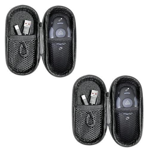 [2 Units] Presentation Clicker with 2 Cases Storage: PowerPoint Wireless Presenter Remote: USB Type C Rechargeable Red Laser Pointer Clickers Computer Project Mac PPT Slideshow Google Slide Advancer - style: 2 Units Red Laser