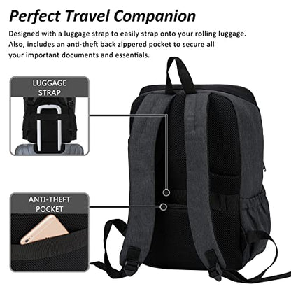 MAXTOP Laptop Backpack for Women Men College Bookbag Business Travel Backpack Anti-theft Water Resistant Computer Backpacks Fits 15.6 Inch Laptop - color: Grey Dark, size: 15.6 inch, style: Daypack Backpacks