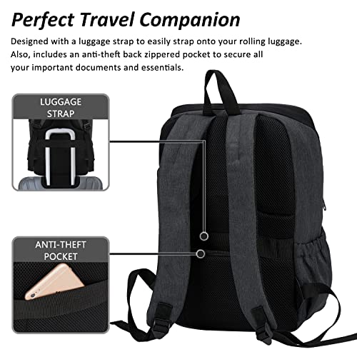 MAXTOP Laptop Backpack for Women Men College Bookbag Business Travel Backpack Anti-theft Water Resistant Computer Backpacks Fits 15.6 Inch Laptop - color: Grey Dark, size: 15.6 inch, style: Daypack Backpacks