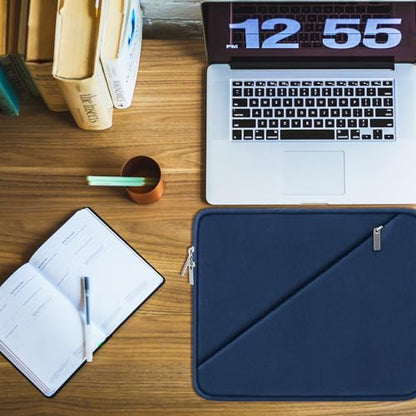 Laptop Sleeve 15.6 inch, Traveling Carrying Computer Sleeve Bag with Zippered Pocket, Shockproof Protective Laptop Case Compatible for Apple Notebook, HP, Dell, Acer, Asus, Lenovo, Deep Blue - color: Deep Blue, size: 15.6 inch