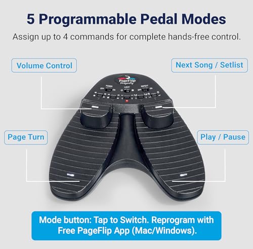 PageFlip Dragonfly Bluetooth/USB 4-Pedal Controller, PFDRAGONFLY01 - style: Dragonfly
