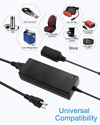 ALITOVE AC to DC Converter 110V to 12V 10A 120W Power Supply Car Cigarette Lighter Adapter to Wall Plug AC to DC Adapter for Car Vacuum Cleaner Inflator Refrigerator Cooler and Other Car Devices - size: 10A(120W)