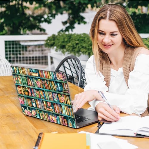 Laptop Skin Sticker Decal, Universal Reusable Vinyl Laptop Cover for 12" 13" 13.3" 14" 15" 15.4" 15.6" Notebook PC, Waterproof Scratch-Resistant with 2 Wrist Pads, Easy to Apply & Remove,Bookshelf - color: Bookshelf