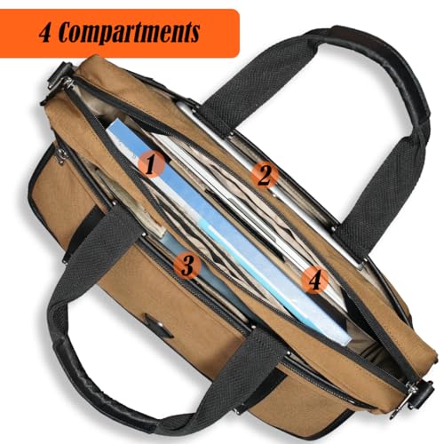 WELKINLAND 17-Inch Laptop Briefcases for Men,13Pockets Men's Laptop Bag | Expandable Messenger Laptop Bag For Men,Sturdy Laptop Briefcases For Men,Business Briefcase For Men,Mens Briefcase Laptop Bag