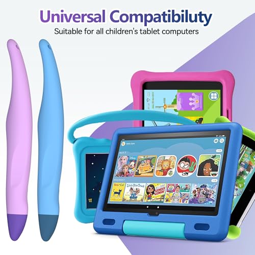 2 Pack Kid-Friendly Stylus Pens for Touch Screens,Tablet Stylus Pen Purple Blue Stylus Universal Touch Screen Capacitive Stylus Compatible with Kindle ipad iPhone