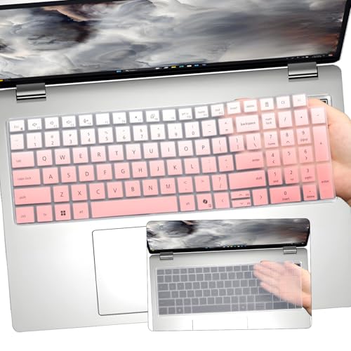 2 PCS Keyboard Cover for 16" Dell Pro 16/Pro 16 Plus/Pro Max 16 PB16250 PB16255 PC16250 PC16255 MC16250 MC16255, Dell Pro Max 18 Plus MB1825 2026-2024 18'' Laptop (NOT FIT Pro 16 Premium DA16250) - color: OPink+Clear