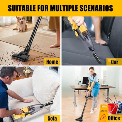 Cordless Vacuum Cleaner Compatible with DEWALT 20V Battery (Battery NOT Included), Handheld Vacuum for Home, Boat, Workshop, Car, Pet Hair, Furniture-Tool Only
