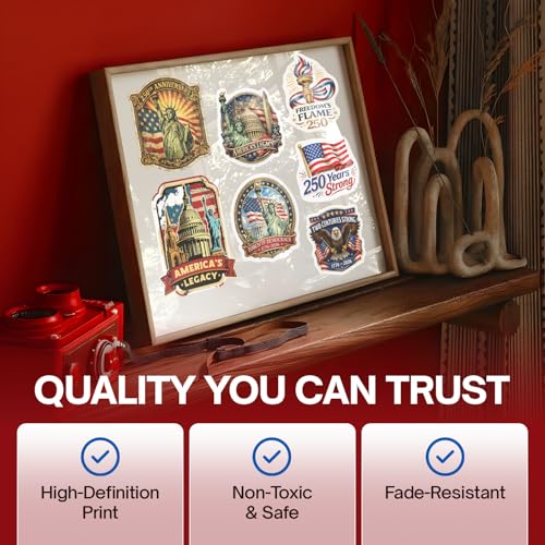 250 Pcs United States 250th Anniversary Stickers – 250 Unique Designs USA Vinyl Decals, Waterproof Stickers for Laptop, Water Bottle, Phone, Luggage, Scrapbook & Independence Day Celebration - color: 250th Anniversary Stickers, size: 250 Pcs