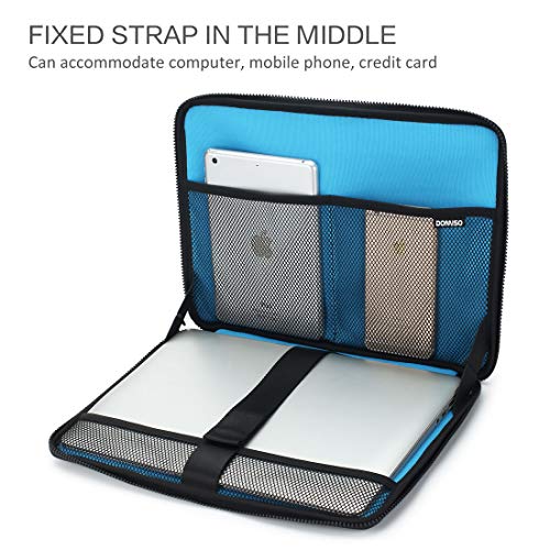 DOMISO 15.6 Inch Laptop Sleeve Bag with Strap, Shockproof Waterproof Protective Case for 15-15.6" Laptops, MacBook Pro, Acer Aspire, HP Envy, Lenovo IdeaPad, Dell, Black - color: Black-with Strap, size: 15 - 15.6 Inch