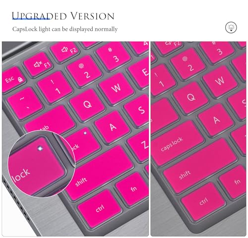 Keyboard Cover Skin for Dell Latitude 14" 7440 5440 7430 5430 5431 9430 7420 5420 9420 7410/Dell Latitude 9000 9510 9520 15.6"/Dell Latitude 7640 16"[Not fit for Dell Latitude 7320 5320] - Pink - color: Hot Pink