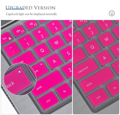 Keyboard Cover Skin for Dell Latitude 14" 7440 5440 7430 5430 5431 9430 7420 5420 9420 7410/Dell Latitude 9000 9510 9520 15.6"/Dell Latitude 7640 16"[Not fit for Dell Latitude 7320 5320] - Pink - color: Hot Pink