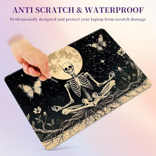 Laptop Skin Sticker Laptop Cover for 12" 13" 13.3" 14" Laptop Stickers,Reusable Skin Sticker Cover Personalized Art Waterproof & Scratch-Resistant Protector Case,Skeleton Skull Moon - color: Skeleton Skull Moon