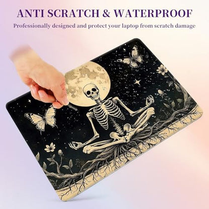 Laptop Skin Sticker Laptop Cover for 12" 13" 13.3" 14" Laptop Stickers,Reusable Skin Sticker Cover Personalized Art Waterproof & Scratch-Resistant Protector Case,Skeleton Skull Moon - color: Skeleton Skull Moon