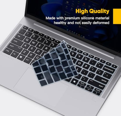 Keyboard Cover Skin for 2026 2025 HP EliteBook 6/8 G1q G1i G1a G1aN G1ah 14", HP EliteBook 1040 640 645 G11 14 Laptop Protector Accessories(NOT FIT EliteBook Ultra 14 & EliteBook 640 645 G8/G9/G10) - color: Black