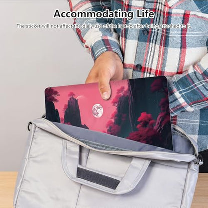 Universal Laptop Skin Sticker with 2 Wrist Pad Skins, Waterproof Scratch Resistant Vinyl Laptop Cover Decal, Cut to Fit for 11–15.6 Inch MacBook HP Dell Lenovo, Moonlight Landscape - color: Moonlight Landscape