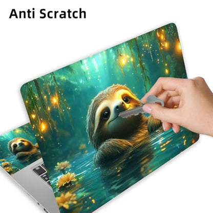 Aesthetic Laptop Skin Cover,12-15.6 Inch Universal Vinyl Sticker Decal,Waterproof Scratch-Resistant Notebook Wrap,Removable Residue-Free Protector,Sloth Forest Glow - color: Sloth Forest Glow