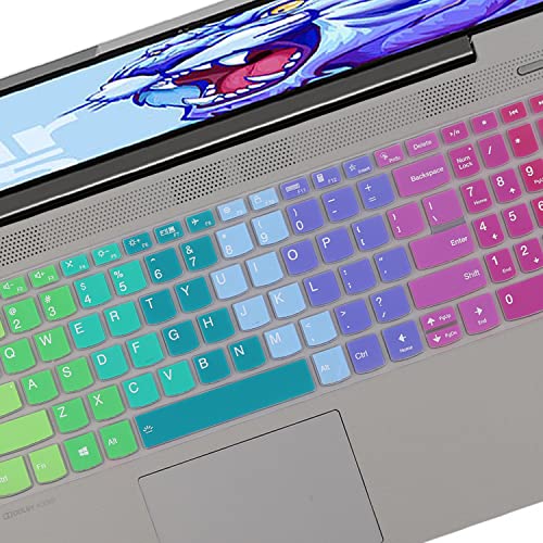 Keyboard Cover for Lenovo Yoga 7i 15.6, ideaPad 5 15.6", Lenovo Flex 5 15.6, Yoga Slim 7 15, ideaPad 3i 15, ideaPad Slim 7 15.6, ThinkBook 15p, ThinkBook 15 G2 G3 US Keyboard Cover -Rainbow - color: RAINBOW