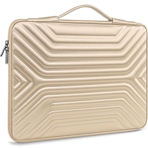 DOMISO 15.6 Inch Laptop Sleeve Case, Shockproof Waterproof Soft EVA Protective Bag with Handle, Lightweight Carrying Case for MacBook, Dell, HP, Lenovo, ASUS,Gold - color: Gold, size: 15 - 15.6 Inch