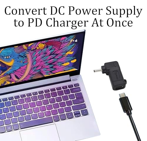 Laptop Charging Adapter PD Type C Female to DC3.0x1.1mm Male Power Adapter Converter for HP Pro-Book Chrome-Book C-3011