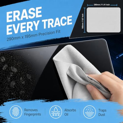 3-Pack Microfiber Cleaning Cloth with Liner - Screen & Keyboard Imprint Protection for MacBook (2018-2026) | Compatible with MacBook Neo 13", MacBook Air 13-13.6-Inch, MacBook Pro 13-14-Inch -Grey