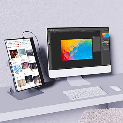15.6" 4K Portable Monitor, Touchscreen UHD IPS Display,100% sRGB, USB-C/HDMI Laptop Display, Dual Speakers, Aluminum Alloy, Compatible with Laptop, PC, Smartphone, PS4/5, Xbox, Switch