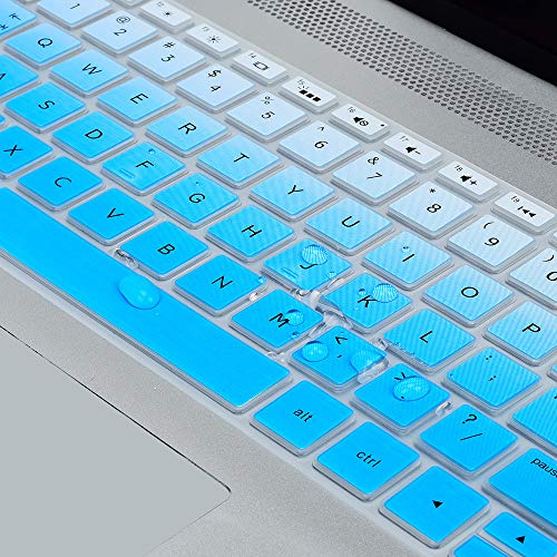 Keyboard Cover for HP Laptop 15-db 15-dw 15-dy 15-da 15-bs/bw 15-ef 15t 15z 14"x 4.6" 15-db0011dx 15-dy1043dx/dy1051wm 15-dw0037wm/dw1083wm 15-ef1001ds ef1023dx, HP 17-by/bs/ca 11" Keyboard Skin, Blue - color: Ombre Blue