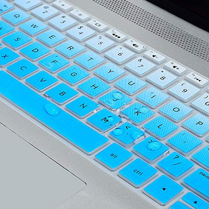 Keyboard Cover for HP Laptop 15-db 15-dw 15-dy 15-da 15-bs/bw 15-ef 15t 15z 14"x 4.6" 15-db0011dx 15-dy1043dx/dy1051wm 15-dw0037wm/dw1083wm 15-ef1001ds ef1023dx, HP 17-by/bs/ca 11" Keyboard Skin, Blue - color: Ombre Blue