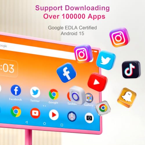 VLH Smart Portable TV on Wheels | 32 Inch Touchscreen Rolling TV | EDLA-Certified Android 15 OS | 38400mAh Battery Powered | 8GB RAM + 128GB Storage | 10-12H Playtime | Voice Remote Control | EDLA-Certified Android 15 OS,38400mAh Battery Powered,8GB RAM +