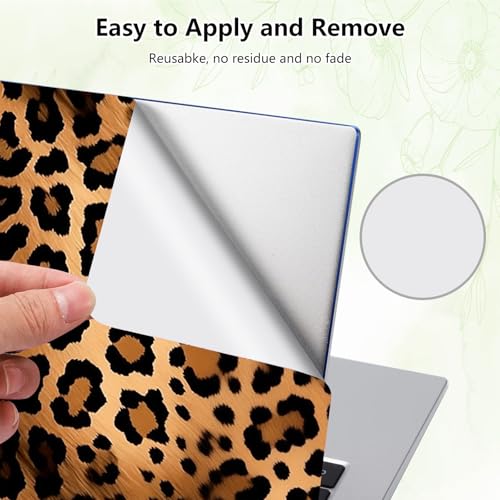 Laptop Skin Sticker Decal, Universal Reusable Vinyl Laptop Cover for 12" 13" 13.3" 14" 15" 15.4" 15.6" Notebook PC, Reusable Waterproof Scratch-Resistant with 2 Wrist Pads,Leopard Prints - color: Leopard Prints
