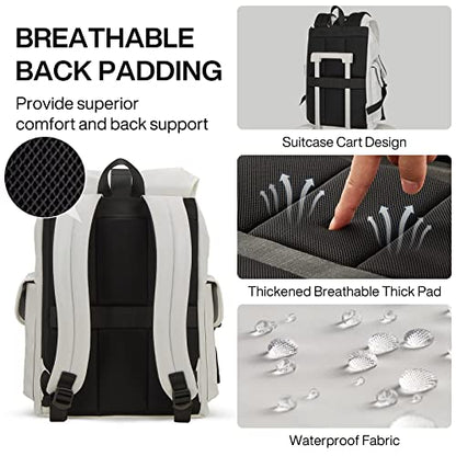 mixi Travel Laptop Backpack for Women & Men Carry On Backpack fits 16'' Laptop, Waterproof Lightweight Casual Hiking Weekender Bags Rucksack,17 Inch, Interstellar White | Carry On Backpack - color: Interstellar White