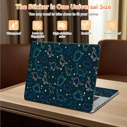 10 inch Laptop Sleeve with Laptop Skin Sticker Set – Slim Protective Case with Smooth Zipper, Lightweight Tablet & Notebook Sleeve for Travel & Daily Carry, Dinosaurs - color: Dinosaurs, size: 10 inch