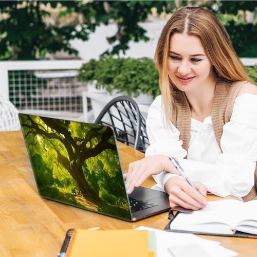 Laptop Skin Sticker Decal, Universal Reusable Vinyl Laptop Cover for 12" 13" 13.3" 14" 15" 15.4" 15.6" Notebook PC, Waterproof Scratch-Resistant with 2 Wrist Pads, Easy to Apply & Remove,Forest Tree - color: Forest Tree