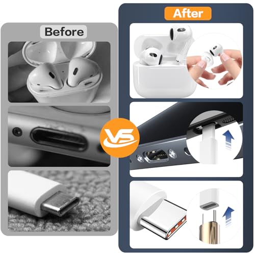 34-in-1 Electronics Cleaning Kit for iPhone, AirPods, Keyboard, USB C, Port | Professional, Multi-Purpose Cleaning Kit, With Cleaning Putty, Microfiber Cloth, Compact Portable Design White sunoyar - color: White