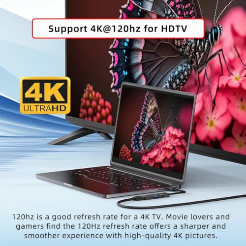 chenyang USB C Hub,3 in 1 USB C to HDMI 4K@120hz/USB 3.0 10Gbps/USB PD 100W Charging Multi-Port Adapter - style: HDMI PD 100W