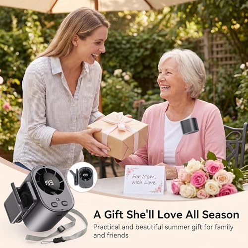 Car Clip On Fan,Portable Cooling Fan for Car with LED Display,360° Rotating Mini Fan,199 Speed Settings,USB Rechargeable 1500mAh Backseat Fan for Cars Without AC, Stroller,Office, Camping - color: Black