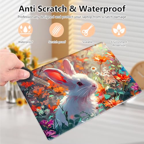 Laptop Skin Sticker Decal 15.6 Inch,12 13 13.3 14 15 15.6 in Laptop Netbook Skins for Notebook,Art Decal Removable Waterproof Scratch Resistant,Universal Vinyl Cover,Cute Rabbit - color: Cute Rabbit