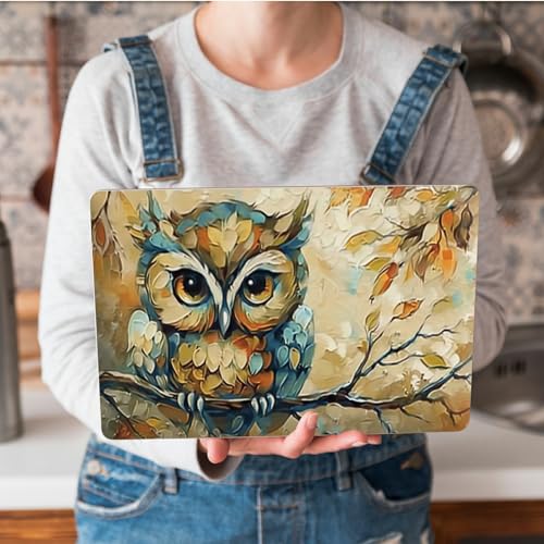 Universal Laptop Skin Sticker with 2 Wrist Pad Skins, Waterproof Scratch Resistant Vinyl Laptop Cover Decal, Cut to Fit for 11–15.6 Inch MacBook HP Dell Lenovo, Art Owl - color: Art Owl