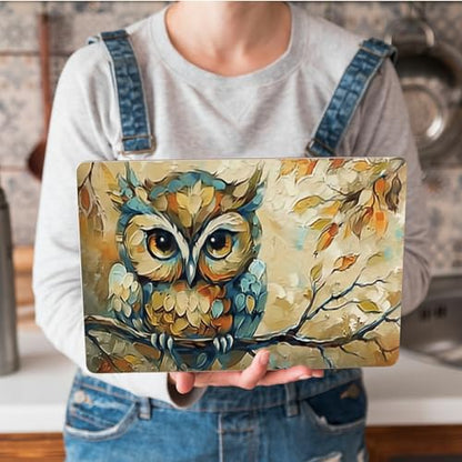 Universal Laptop Skin Sticker with 2 Wrist Pad Skins, Waterproof Scratch Resistant Vinyl Laptop Cover Decal, Cut to Fit for 11–15.6 Inch MacBook HP Dell Lenovo, Art Owl - color: Art Owl