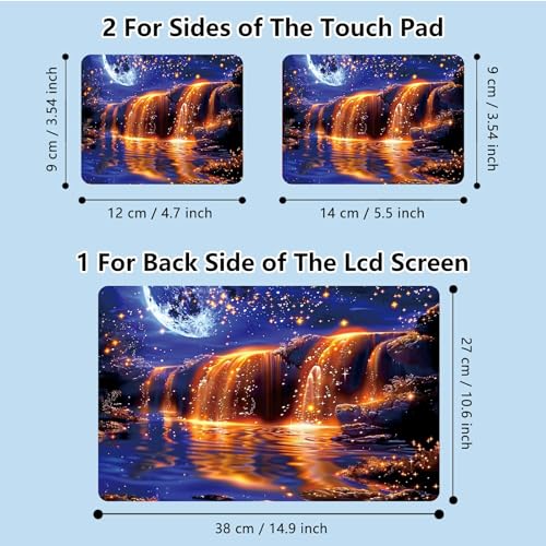 Universal Laptop Skin Sticker with 2 Wrist Pad Skins, Waterproof Scratch Resistant Vinyl Laptop Cover Decal, Cut to Fit for 11–15.6 Inch MacBook HP Dell Lenovo, Golden Falls - color: Golden Falls