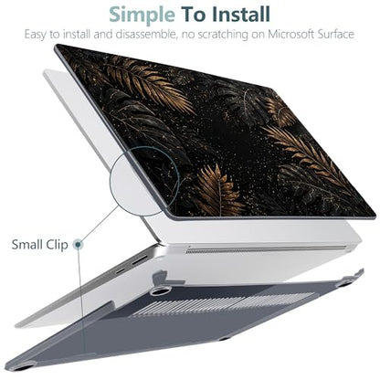 Batianda Luxury Tropic Leaf Case for Microsoft Surface Laptop 15 inch | Fits Surface Laptop for Business 8th Edition 2026 & Surface Laptop 7 15" 2024, 4-in-1 Bundle, Slim Hard Shell, Precision Fit - color: Luxury Tropic Leaf