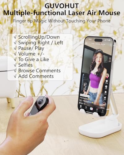 Air Mouse Bluetooth Presenter with Touchpad for PC/iOS/Android, Rechargeable Remote Control for PowerPoint/Keynote/TikTok/Camera/Kindle App (Black) - color: Black